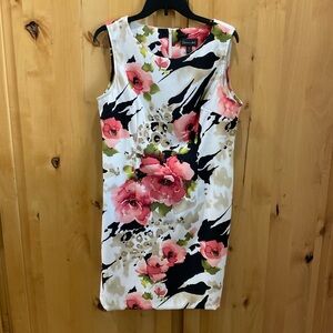 Connected Apparel Pink and Black Sheath Mini Dress